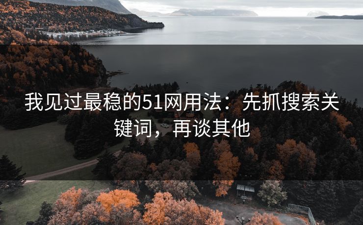 我见过最稳的51网用法：先抓搜索关键词，再谈其他